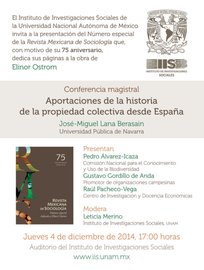 Conferencia magistral: «Aportaciones de la historia de la propiedad colectiva desde España»