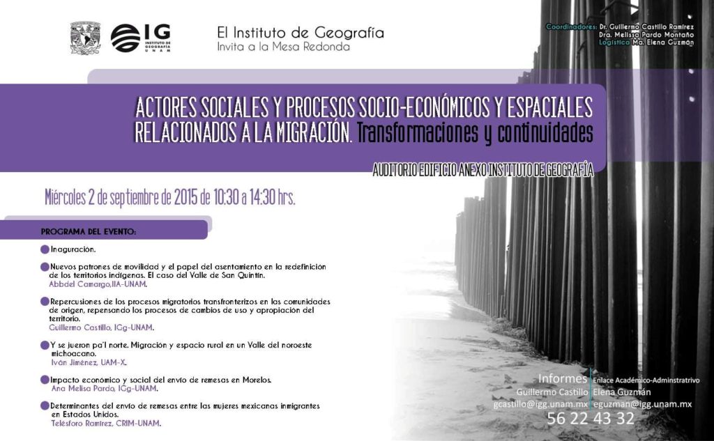 Cartel Mesa Redonda IGg UNAM