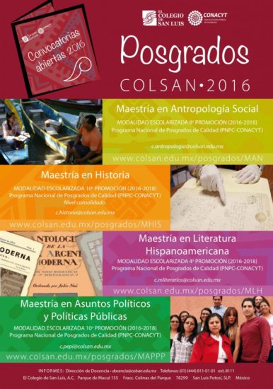 Programas de Posgrado 2016 | El Colegio de San Luis