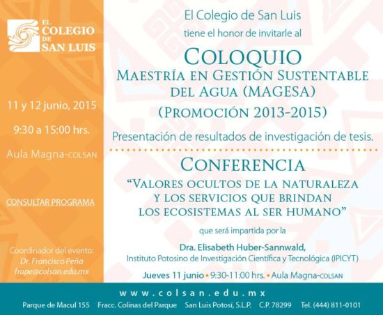 Coloquio y Conferencia | El Colegio de San Luis