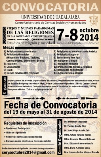 Coloquio: Viejos y Nuevos paradigmas de las religiones en las sociedades contemporáneas. Estudios de religión y sociedad – UDG