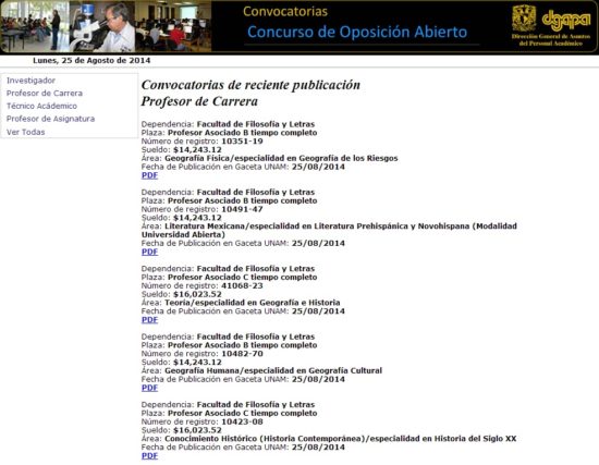 Concurso de Oposición abierto- UNAM, DGAPA
