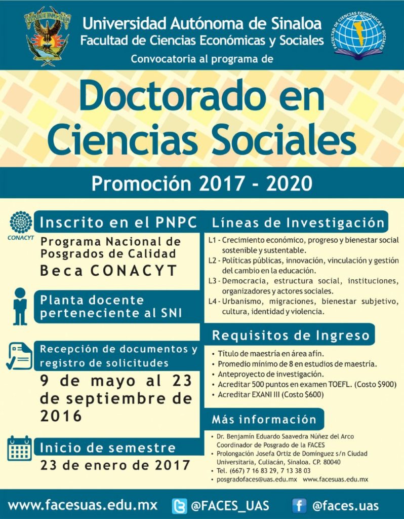 Cartel Doctorado en Ciencias Sociales