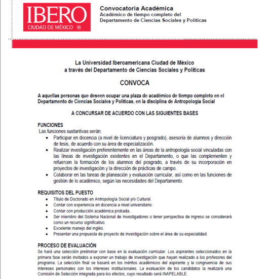 Convocatoria Académica