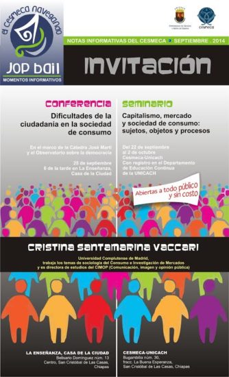 Conferencia «Dificultades de la ciudadanía en la sociedad de consumo»