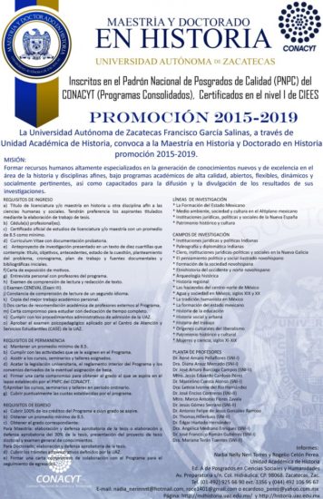Maestría y doctorado en Historia – UAZ