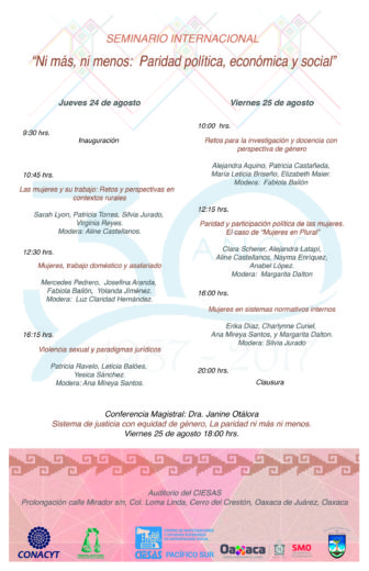Seminario: paridad política, económica y social
