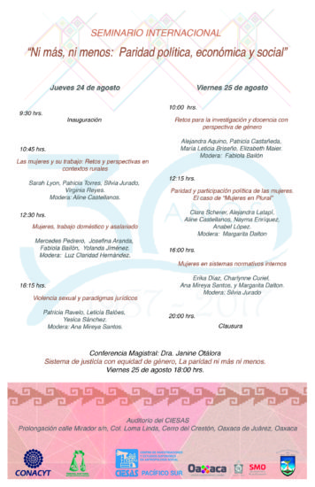 Seminario: paridad política, económica y social
