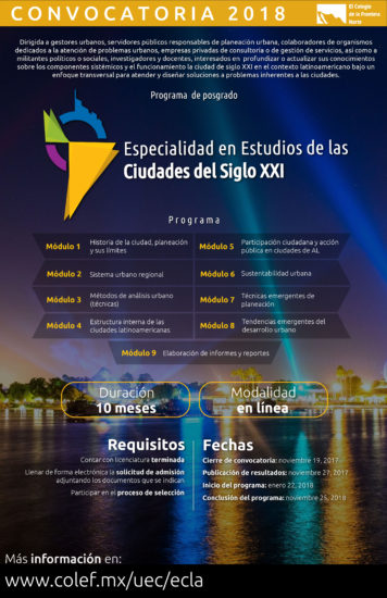 Especialidad en Estudios de las Ciudades