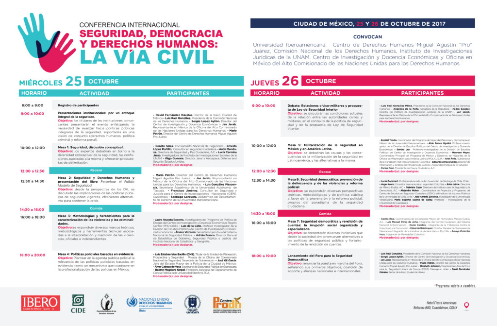 Programa. Seguridad, Democracia y Derechos Humanos