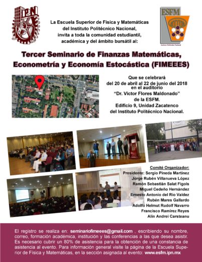 Tercer Seminario de Finanzas Matemáticas
