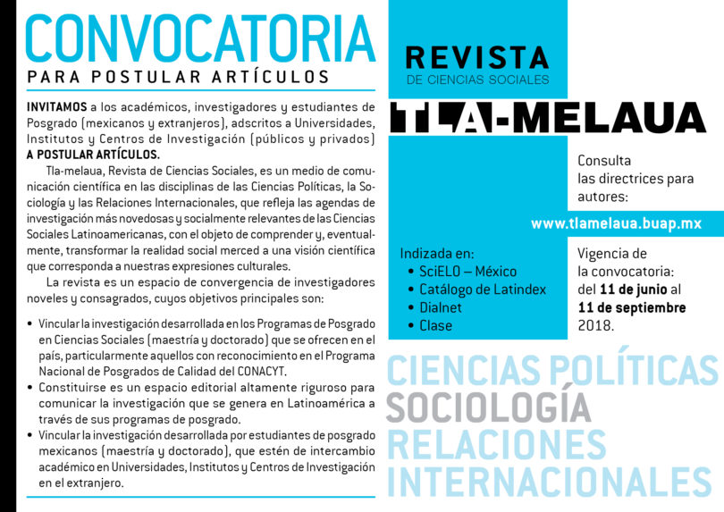 Convocatoria Revista Tla-Melaua