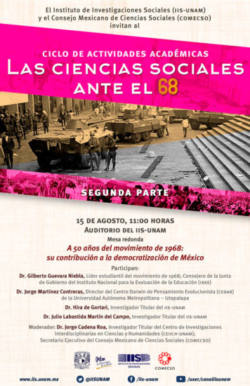 Las Ciencias Sociales ante el 68 | sesión agosto