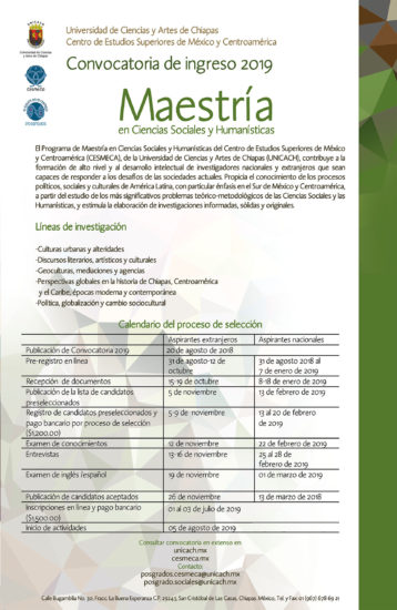Maestría en Ciencias Sociales y Humanísticas