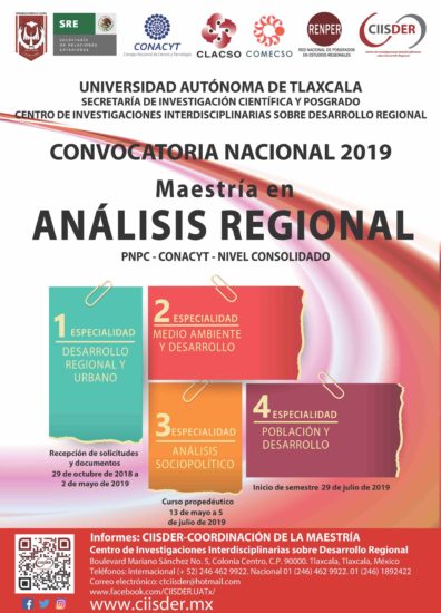 Maestría en Análisis Regional 2019 | CIISDER
