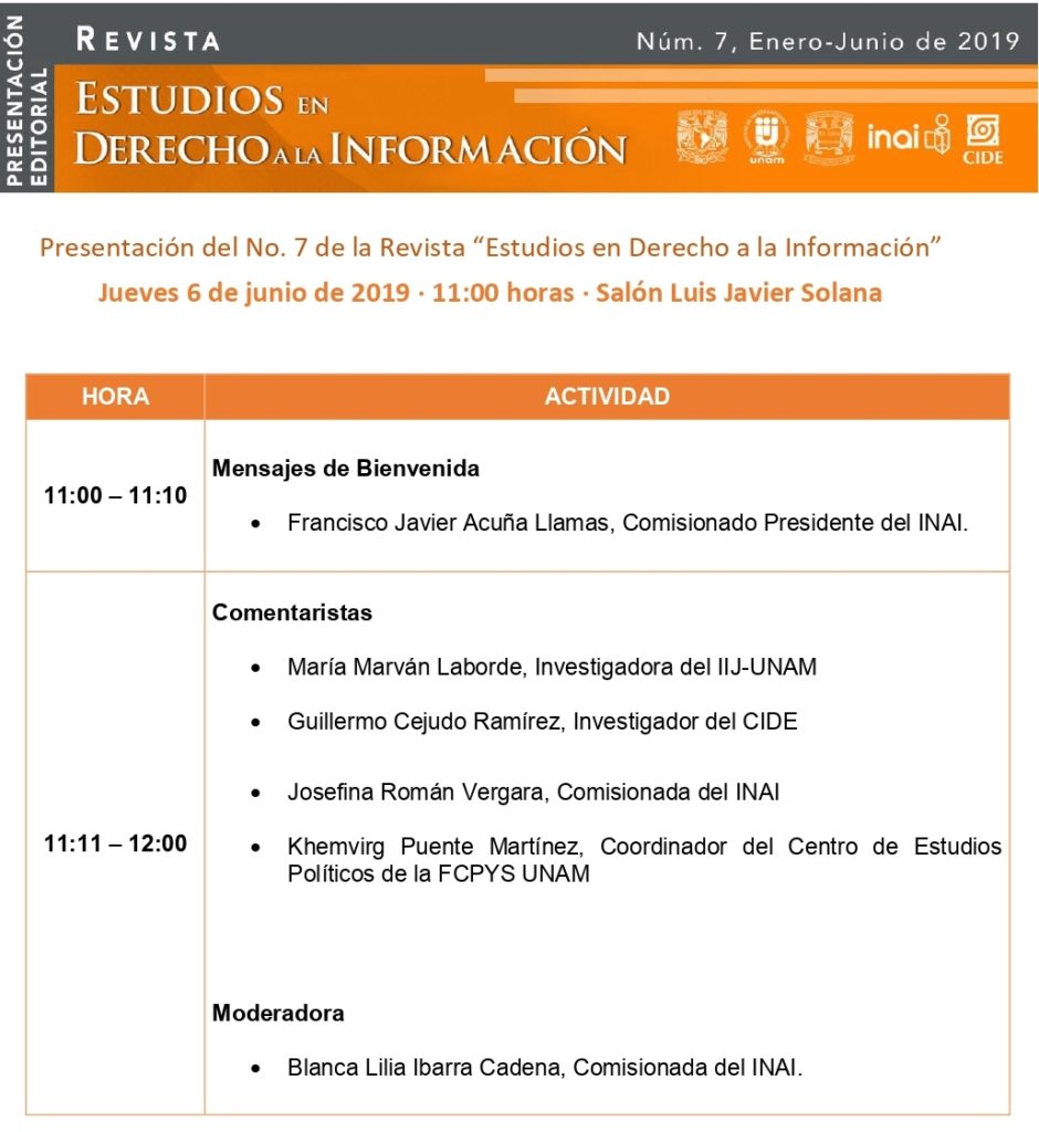 programa Estudios en Derecho a la Información, núm. 7