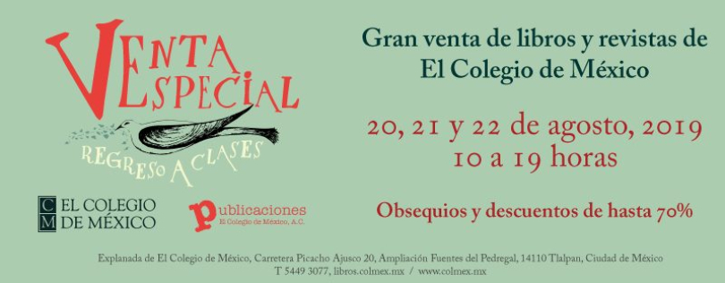 Venta especial de publicaciones Colmex