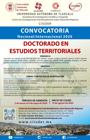 Doctorado en Estudios Territoriales 2020