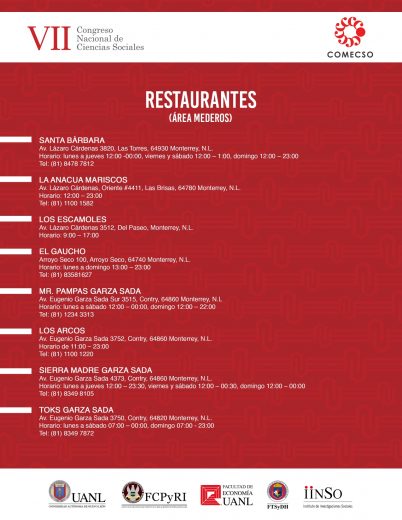 Restaurantes en Monterrey. VII Congreso