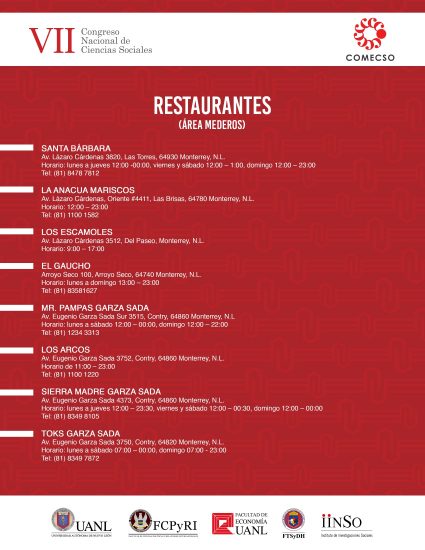 Restaurantes en Monterrey. VII Congreso