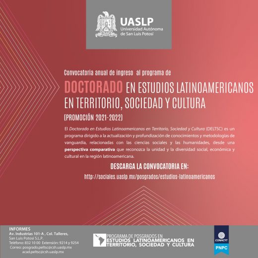Doctorado en Estudios Latinoamericanos en Territorio, Sociedad y Cultura