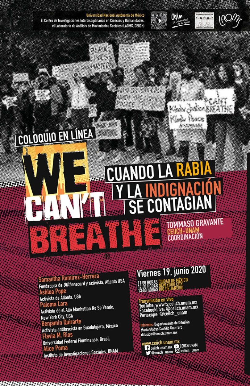 Coloquio “We can't breathe.” Cuando la rabia y la indignación se contagian.