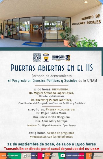 Jornada de acercamiento al Posgrado en Ciencias Políticas y Sociales de la UNAM
