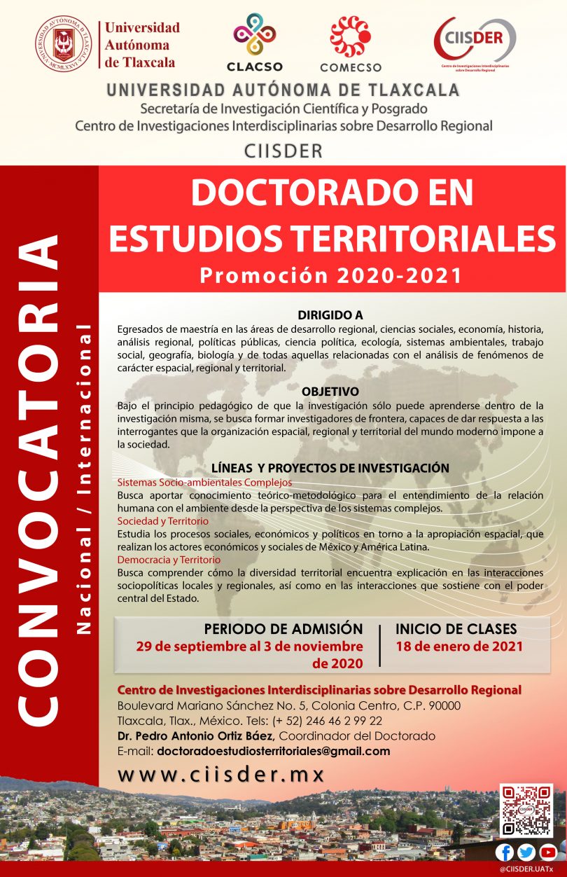Doctorado en Estudios Territoriales 2020-2021