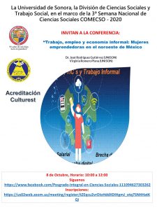 Conferencia «Trabajo, empleo y economía informal: Mujeres emprendedoras en el noroeste de México»