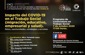Mesa «Impacto del COVID-19 en el Trabajo Social (migración, educativo, empresarial y salud). Retos, oportunidades, estrategias y acciones»