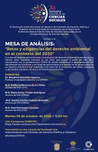 Mesa «Retos y exigencias del derecho ambiental en el contexto del 2020»