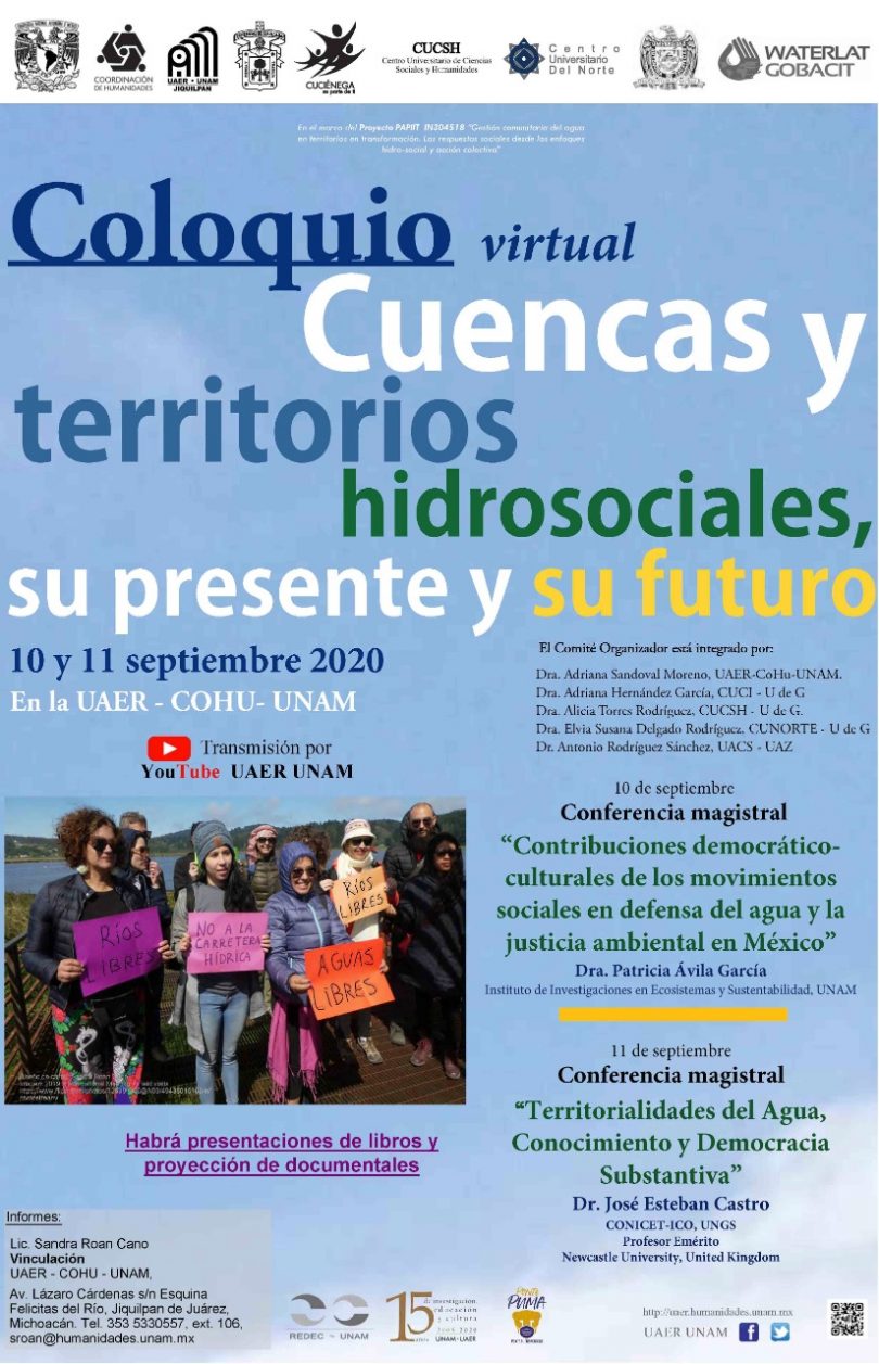 Coloquio virtual Cuencas y territorios hidrosociales, su presente y su futuro