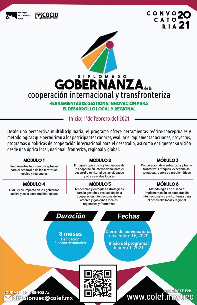 Diplomado Gobernanza de la cooperación internacional y transfronteriza