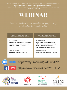 Conversatorio «Experiencias de revisión de proyectos de investigación social, en comités de ética en investigación»