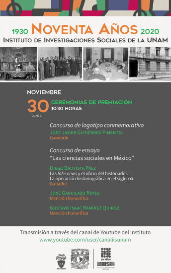 Ceremonias de premiación. Noventa años del IIS-UNAM