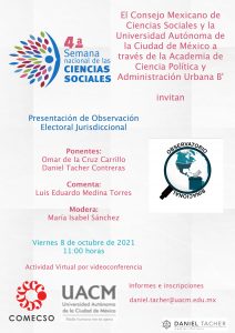 Presentación de los proyectos de Observación Electoral Jurisdiccional
