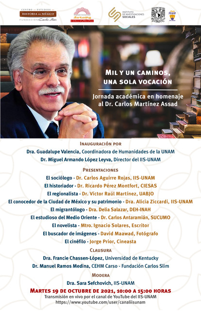 Jornada académica en homenaje al Dr. Carlos Martínez Assad