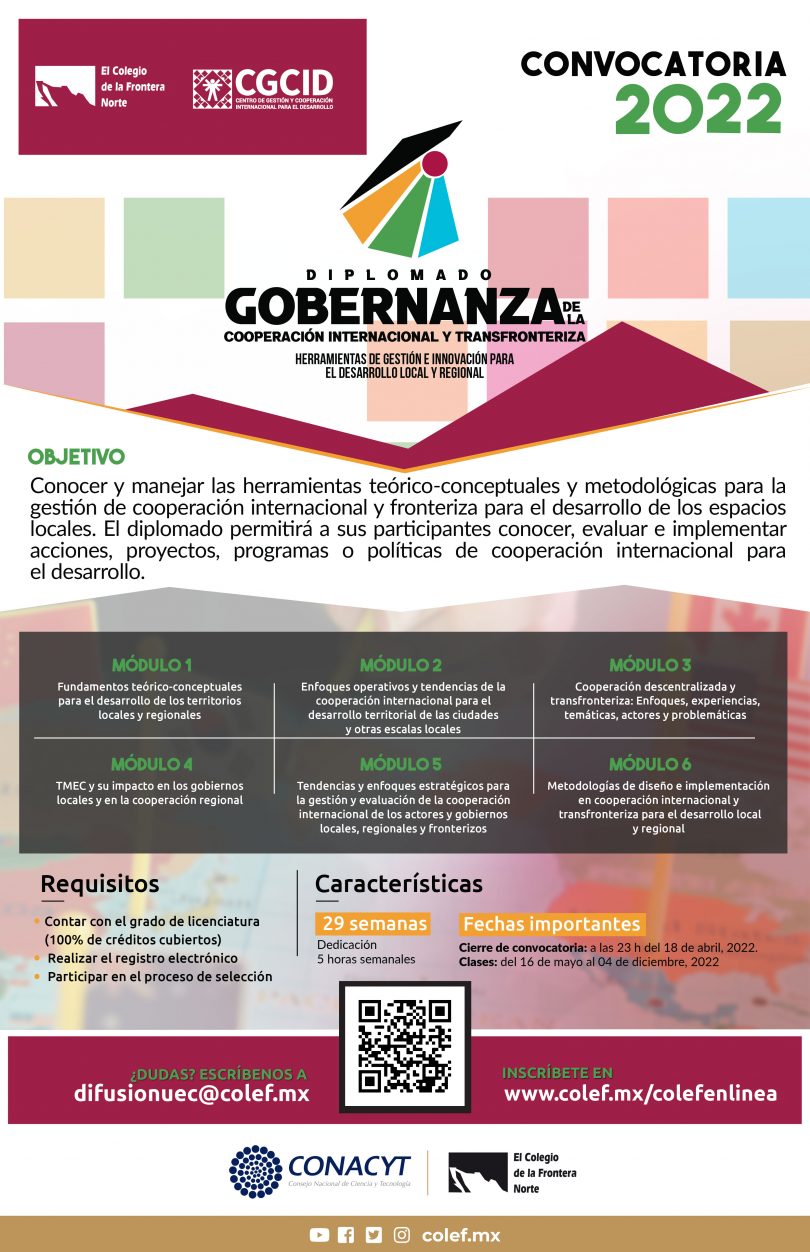 Diplomado Gobernanza de la cooperación internacional y transfronteriza