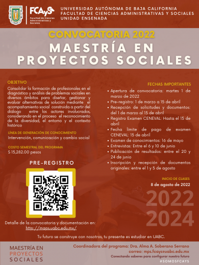 Maestría en Proyectos Sociales