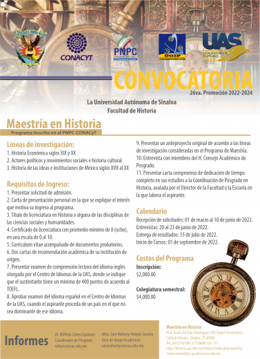Maestría en Historia – UAS