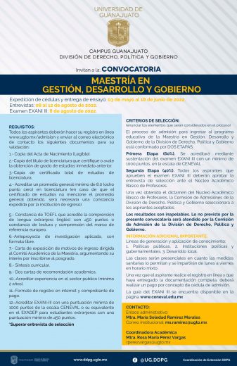 Maestría en Gestión, Desarrollo y Gobierno