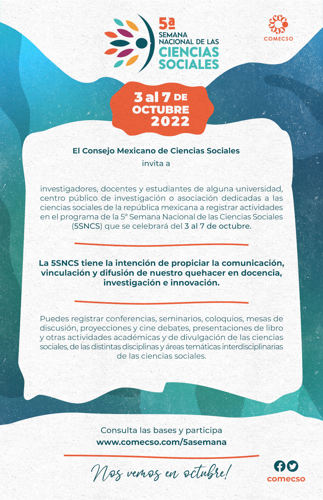 Cartel 5a Semana Nacional de las Ciencias Sociales