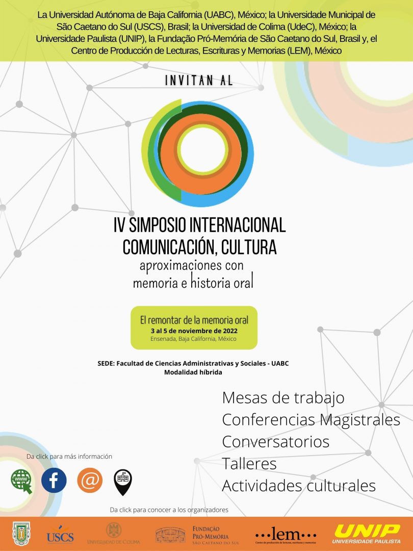 IV Simposio Internacional de Comunicación, Cultura, memoria e Historia Oral