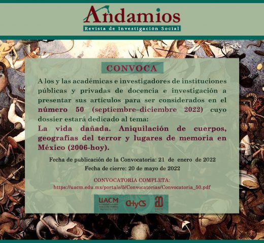 Convocatoria para dossier de la revista Andamios