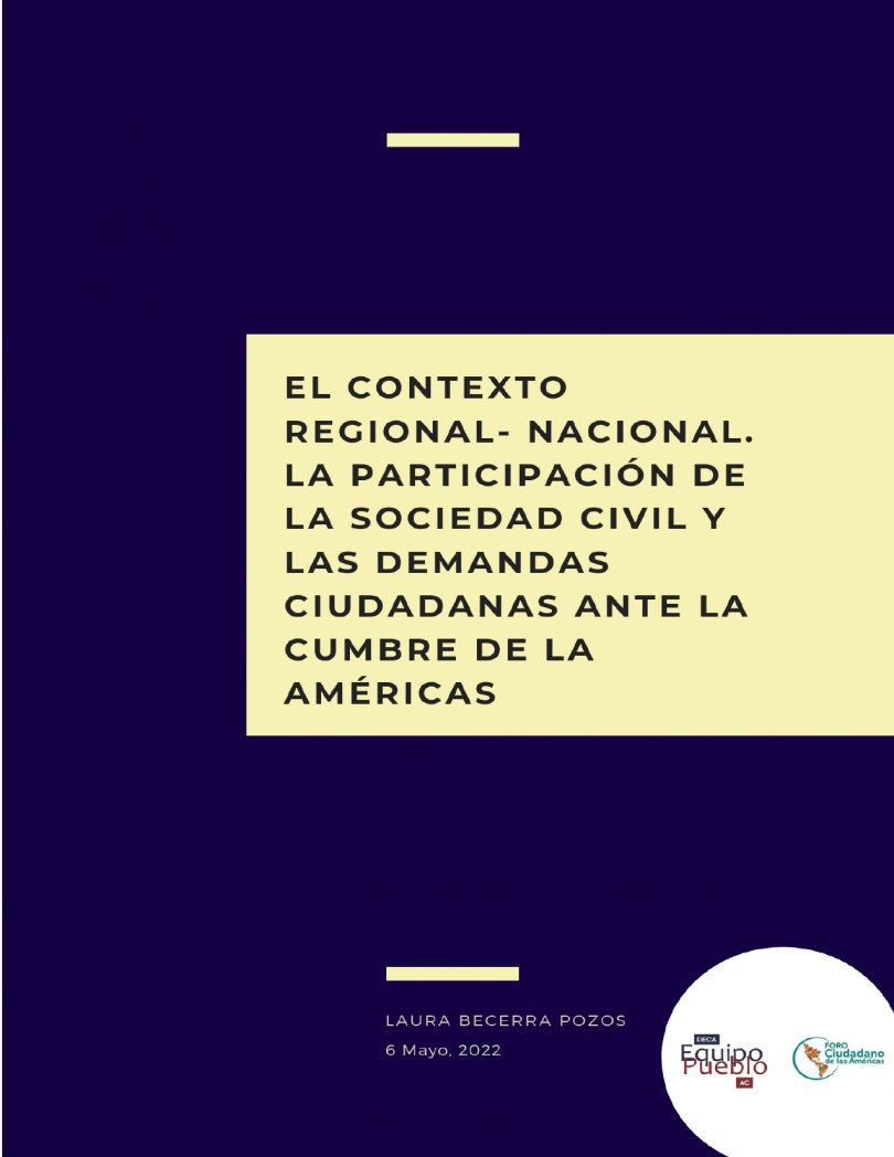 La participación de la sociedad civil y las demandas ciudadanas ante la Cumbre de las Américas