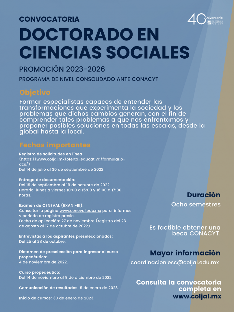 Doctorado en Ciencias Sociales 2023 - Coljal