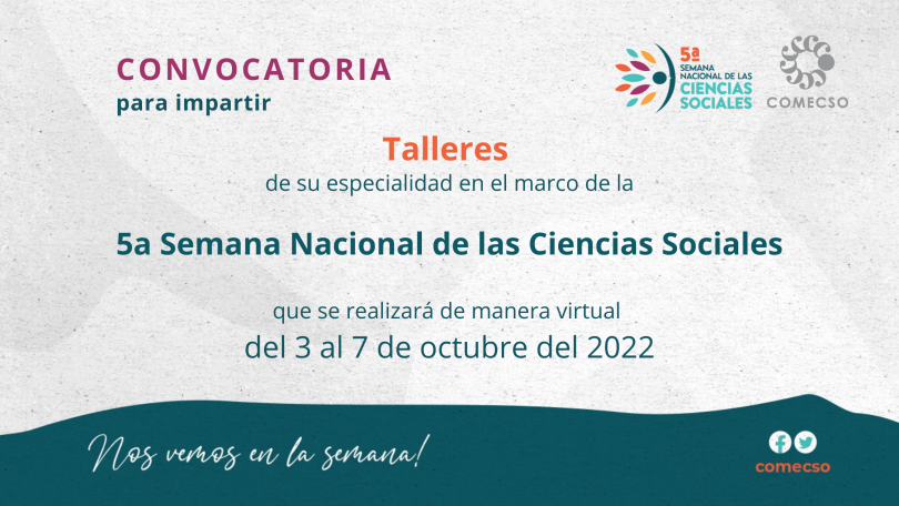 Convocatoria para impartir talleres en la 5aSNCS