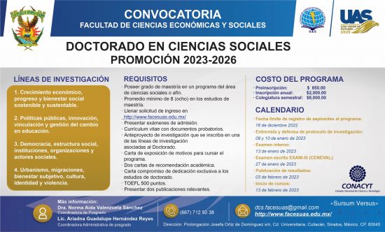 Doctorado en Ciencias Sociales – UAS