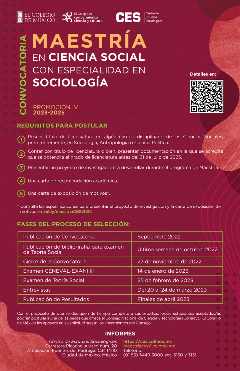Maestría en Ciencia Social con especialidad en Sociología