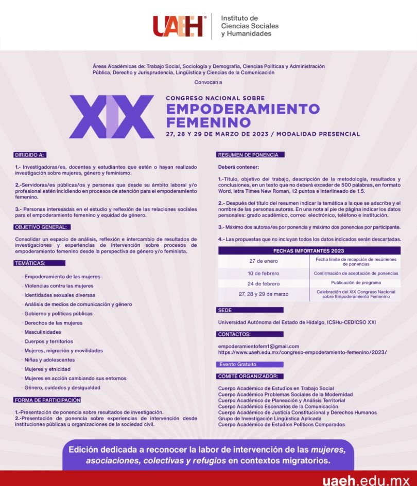 XIX Congreso Nacional sobre Empoderamiento Femenino